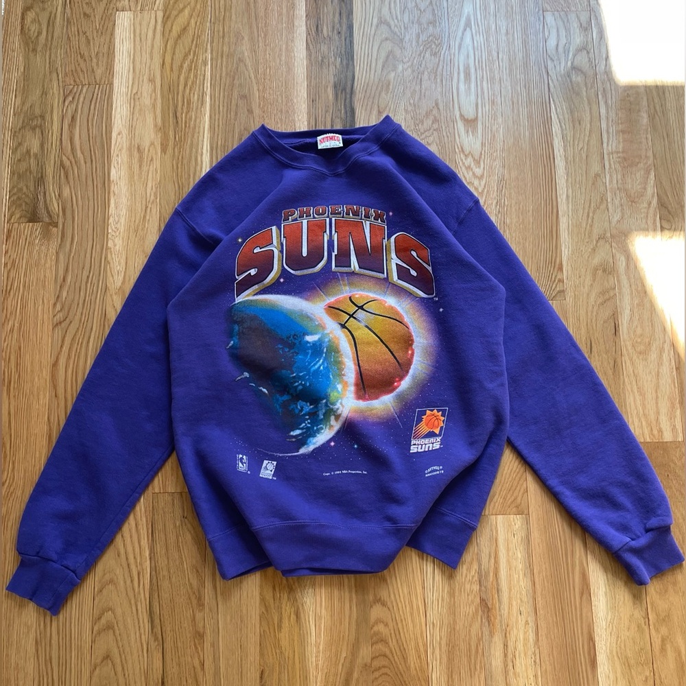 Phoenix Suns Nutmeg Mills Vintage 90s NBA Space Graphic Crewneck Sweatshirt M